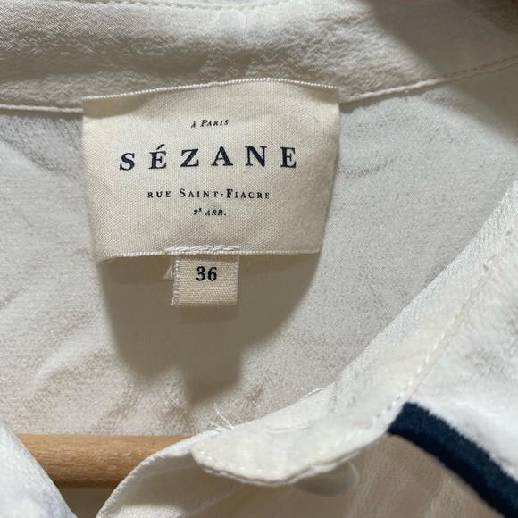 Sezane Fanny Shirt black and ecru - Picture 4 of 5